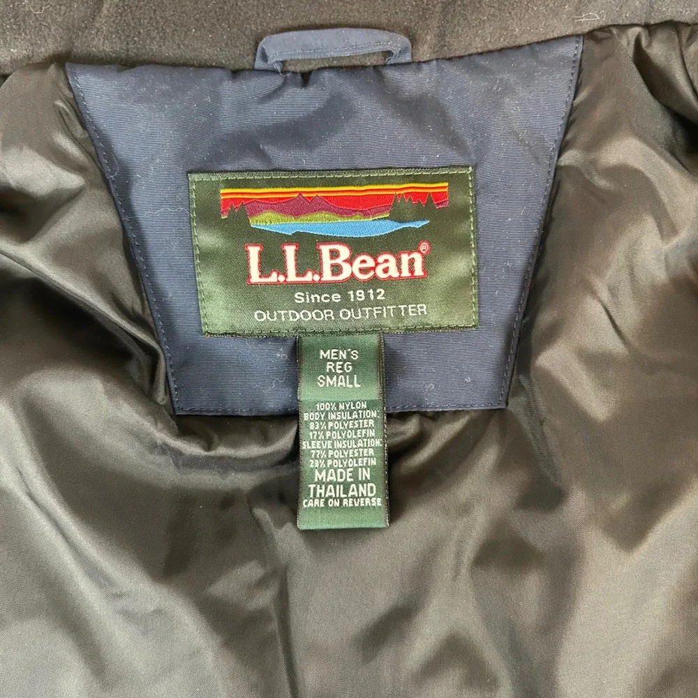 NWT‎ LL Bean Winter Parka Mens Small Navy Thinsulate LiteLoft Teflon HT Jacket